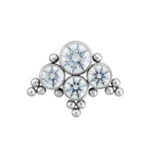 leroi titanium internally threaded ornamental jewelled gem crystal attachment piercing jewelry haute couture bijoux