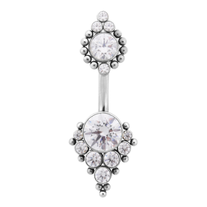 leroi titanium internally threaded ornamental jewelled navel bent curved barbell bananabell gem crystal piercing jewelry haute couture bijoux