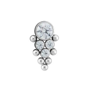 leroi titanium internally threaded ornamental jewelled gem crystal attachment piercing jewelry haute couture bijoux