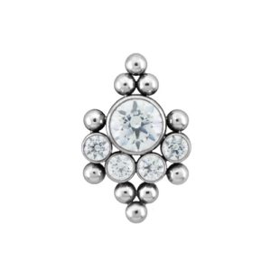 leroi titanium internally threaded ornamental jewelled gem crystal attachment piercing jewelry haute couture bijoux