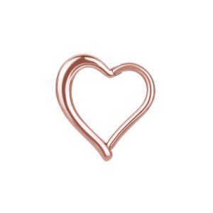 rose gold steel clicker hinged ring heart piercing jewelry