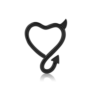 black steel continuous ring devil heart piercing jewelry