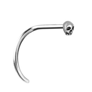 steel nose stud spiral skull piercing jewelry