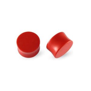 acrylic dyer red coral stretched earlobe plug piercing jewelry