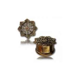 brass stretched earlobe piercing jewelry ornamental plugs