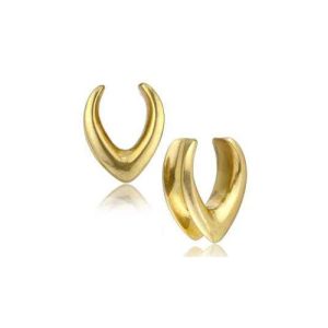 brass stretched earlobe piercing jewelry spreaders saddles