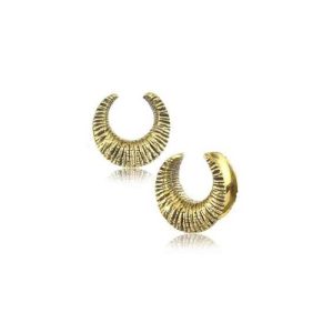 brass stretched earlobe piercing jewelry spreaders saddles ornamental