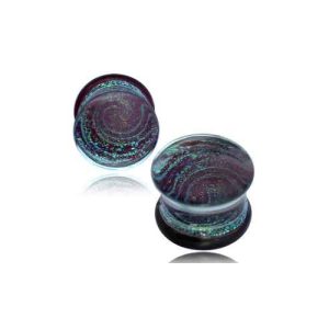 dichroic galaxy glitter glass stretched earlobe piercing jewelry plugs