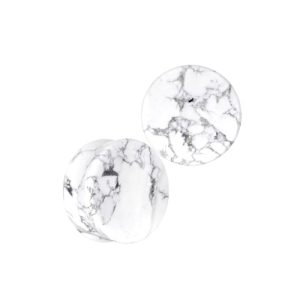 white pine howlite stone stretched earlobe piercing jewelry plugs