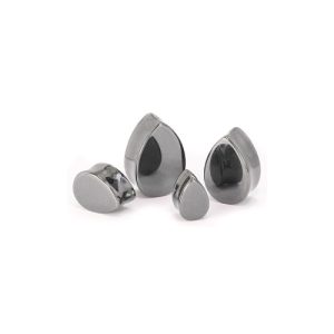 hematite stone stretched earlobe piercing jewelry teardrop plugs