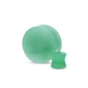 green aventurine stretched earlobe piercing jewelry plugs