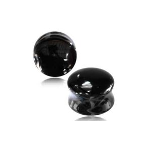 onyx stone stretched earlobe piercing jewelry plugs