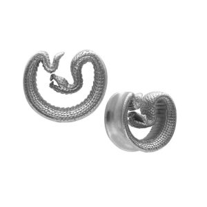 steel snake ear spreaders saddles stretched earlobe piercing jewelry