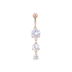 steel rose gold navel bananabell jewelled prong set round crystal curved barbell