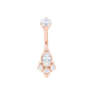 steel rose gold navel bananabell jewelled royal crystal curved barbell