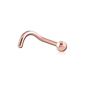 rose gold steel nose stud spiral piercing jewelry