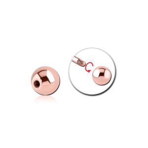 steel rose gold mini ball attachment externally threaded piercing