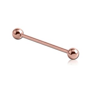 steel rose gold mini barbell no gems