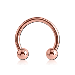rose gold steel circular barbell piercing jewelry