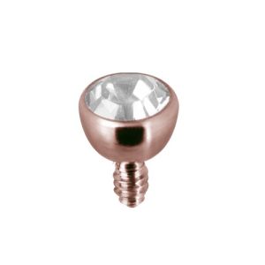 steel rose gold jewelled ball attachment internally threaded piercing