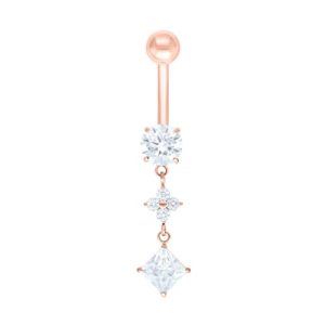 titanium rose gold internally threaded navel bananabell jewelled crystal curved barbell