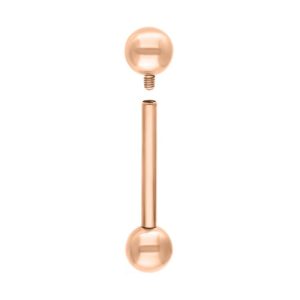 titanium rose gold internally threaded basic barbell