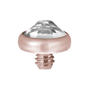 rose gold titanium jewelled disc attachment internally threaded piercing