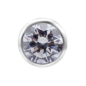 titanium jewelled crystal disc attachment internally threaded piercing jewelry