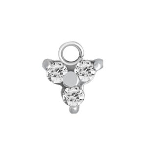 steel jewelled trinity prong set crystal charm accessory piercing jewelry