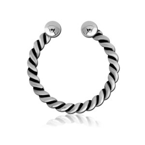 steel fake septum ring piercing jewelry twisted rope