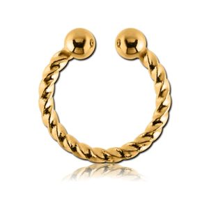 gold plated steel fake septum ring piercing jewelry twisted rope