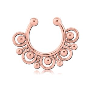 rose gold steel fake septum ring piercing jewelry ornamental tribal