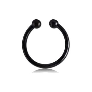 black steel fake septum ring piercing jewelry