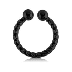 black steel fake septum ring piercing jewelry twisted rope
