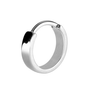 steel flat wide hinged clicker ring piercing jewelry