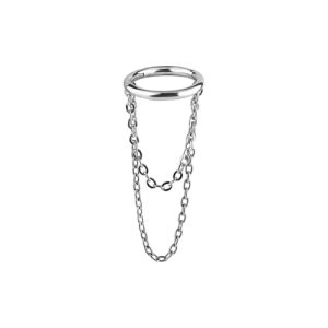 steel hinged clicker ring chains piercing jewelry