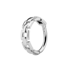 steel hinged clicker ring chain piercing jewelry
