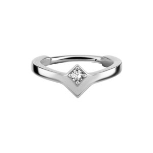 steel prong set crystal jewelled clicker hinged ring piercing jewelry