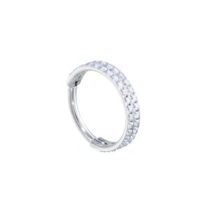 steel double row prong set crystal jewelled clicker hinged ring piercing jewelry