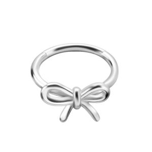 steel hinged clicker ring bow piercing jewelry