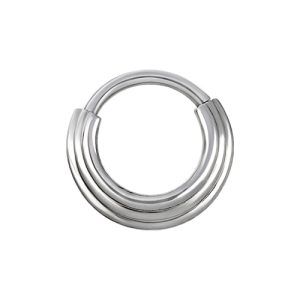 steel hinged clicker ring stacked piercing jewelry
