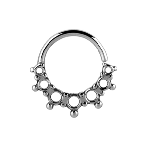 steel continuous ring ornamental tribal piercing jewelry