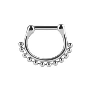 steel hinged clicker ring ornamental beads piercing jewelry