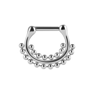 steel hinged clicker ring ornamental beads piercing jewelry