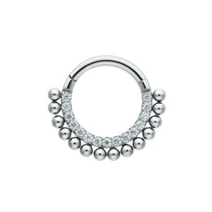titanium prong set crystal jewelled clicker hinged ring piercing jewelry beads