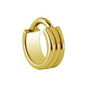 gold plated steel side stacked clicker hinged ring piercing jewelry