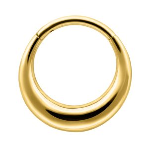 gold plated steel chunky clicker hinged ring piercing jewelry