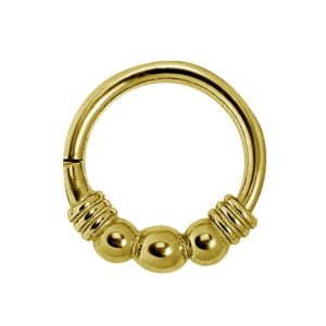 gold plated steel ornamental clicker hinged ring piercing jewelry