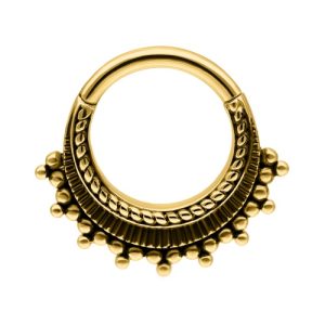 steel ornamental tribal clicker hinged ring piercing jewelry