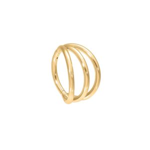 gold plated steel triple clicker hinged ring piercing jewelry